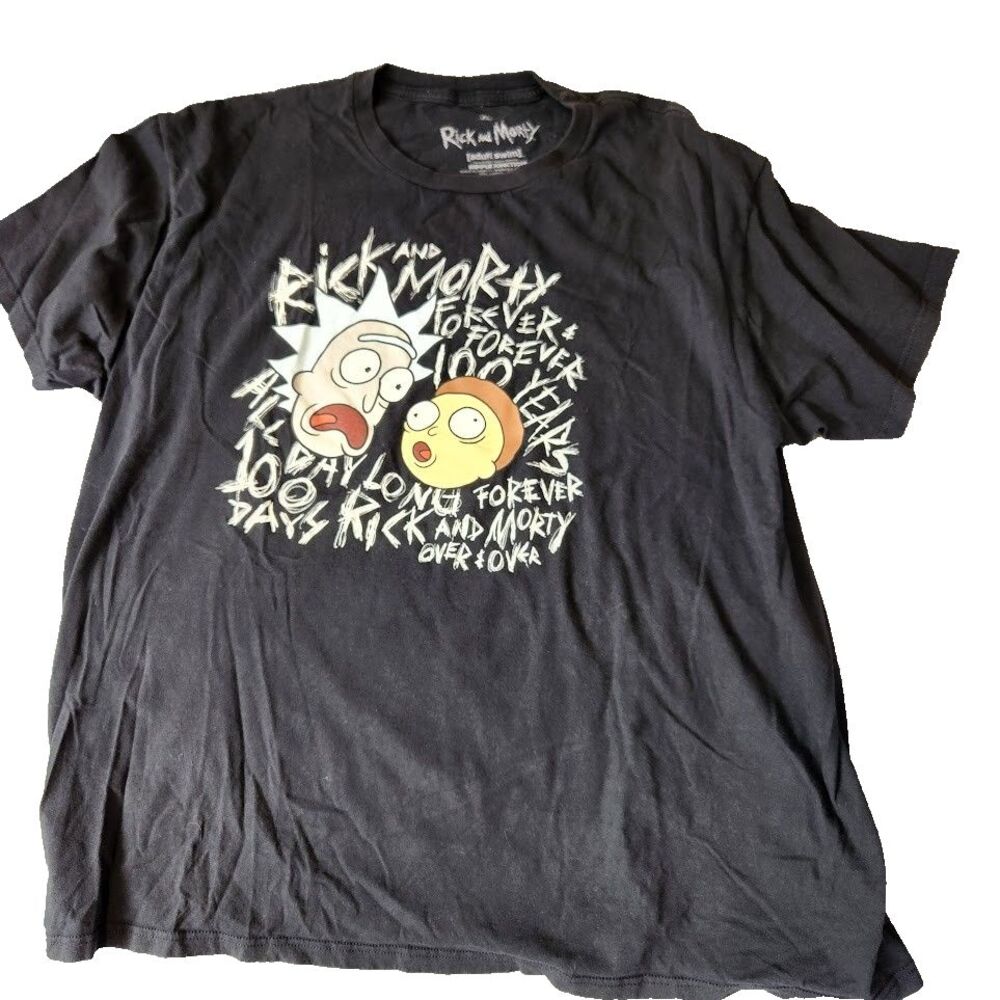 Adult Swim Rick and Morty Ripple Junction T Shirt XL Black Short Sleeve
